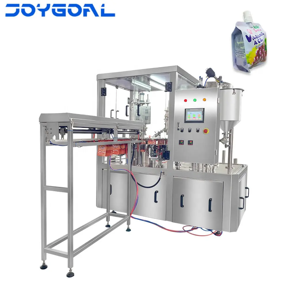 Machine rotative ZLD-2A de remplissage et de capsulage de poche de bec de détergent liquide Machine d'emballage de lait Machine de remplissage de bouteilles en plastique