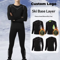 Vêtements de sport pour homme à séchage rapide 100% fibre de bambou, sous-vêtement thermique pour le ski, ensemble de course à pied ajusté, couche de base