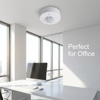 Detector de Movimiento Infrarrojo de 360 Grados, Sensor PIR Automático, Detección de Movimiento Humano, Distancia de Detección de 8 Metros, Controles de Voltaje Dual, Luz