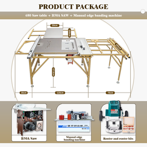 Scie à table portative WJ680 pour le travail du <span class=keywords><strong>bois</strong></span> avec moteur central et conception de panneau horizontal – Vente en gros - Product Image 1