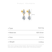 Boucles d'oreilles pendantes FUAMAY en argent 925 plaqué or 18 carats/rhodium, double goutte d'eau en zircon cubique, vente en gros de bijoux