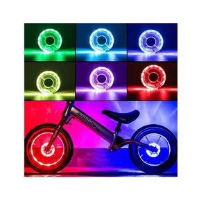 Lampu LED Hub Roda Sepeda 7 Warna Dalam 1, Lampu Dapat Diisi Ulang Terang Tahan Air USB untuk Anak-anak, Keselamatan Berkendara Malam