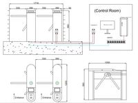 Torniquete trípode de acero inoxidable CE OEM para control de entradas en sitios turísticos con código QR, reconocimiento facial y función anti-embolse, con API