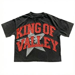 Op maat gemaakte, hoogwaardige, boxy fit, cropped <span class=keywords><strong>T-shirts</strong></span> van katoen met strass steentjes, unisex, oversized, zwaargewicht <span class=keywords><strong>T-shirts</strong></span> voor heren - Product Image 3