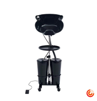 Fauteuil de lavage de cheveux portable et réglable pour salon de coiffure, style minimaliste moderne, avec lavabo intégré