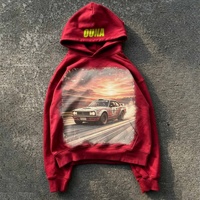 Fabricant de vêtements OUNA, impression DTG personnalisée, sweat-shirt surdimensionné vintage déchiré en tissu French Terry, effet délavé à l'acide