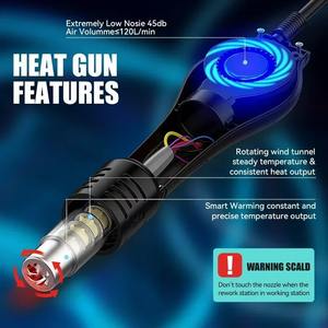 Estación de Soldadura Digital 3 en 1 YIHUA 853AAA-I con <span class=keywords><strong>Pistola</strong></span> de Aire Caliente, Plataforma de Precalentamiento y Retrabajo BGA - Product Image 4