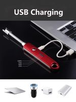 Allume-feu rechargeable personnalisé avec logo, briquet barbecue USB rechargeable, allume-feu coupe-vent