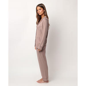 ADMAS Classic Women's Soft Sleep Pijama de manga larga Open Abierto Camisones transpirables Cintura elástica Spandex Impreso Homewear - Product Image 5