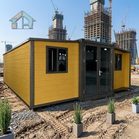 Unité mobile préfabriquée en acier Q355 à toit en pente de 30 pieds, bureau temporaire de cour, maison conteneur extensible au design moderne