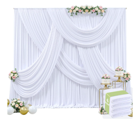 Rideaux de fond blancs anti-plis sur mesure 20 pieds x 15 pieds pour mariages, fêtes, baby showers, scènes et cabines photo - Vente en gros