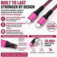 Câble USB-C vers USB-C LUNG KAY 100W PD à charge rapide 5A avec cordon de données tressé en nylon haute puissance 20V pour ordinateur portable MacBook Pro