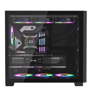 <span class=keywords><strong>Caja</strong></span> de <span class=keywords><strong>PC</strong></span> para Juegos de Metal de Torre Completa con Alto Flujo de Aire para Placa Base ATX con Fuente de Alimentación PS2 Preconstruida y <span class=keywords><strong>Ventana</strong></span> Lateral - Product Image 3