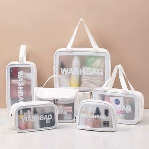 Free Sample Customizable Waterproof Transparent Large Capacity Zipper <b>Vanity</b> <b>Makeup</b> Bag-PU Material with Logo - Product Image 2