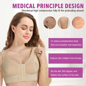 Crochets réglables à <span class=keywords><strong>fermeture</strong></span> frontale Tops de poitrine Soutien-gorge chirurgical <span class=keywords><strong>post</strong></span>-<span class=keywords><strong>opératoire</strong></span> Compression push-up respirante - Product Image 4