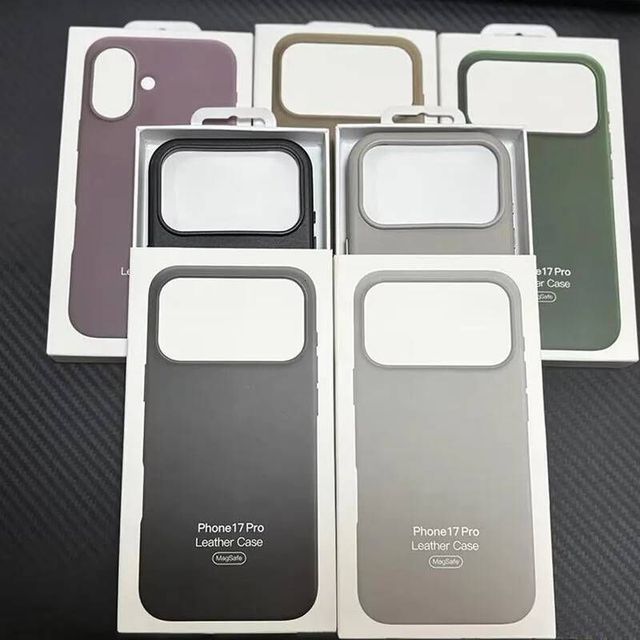 Original Brand Logo Leather Phone Case for iPhone 17 16 15 14 13 Pro Max Wireless Charging Magnetic Cover 17Pro Max With Box