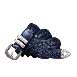 Nouvelle ceinture tressée en cuir pleine fleur, faite main, style chinois rétro, personnalisée, pour homme, avec boucle ardillon, idéale pour les loisirs et les tenues variées. - Product Image 3