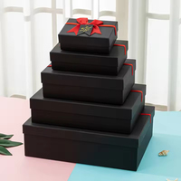 Boîte cadeau rigide de luxe noire de haute qualité avec fermeture magnétique, doublée d'éponge, en matériaux recyclés, pour foulards, chapeaux, cadeaux du Nouvel An, articles haut de gamme