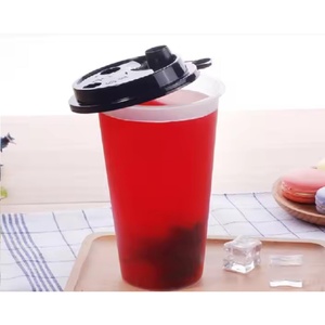 U Shape Cup Clear Disposable Plastic <b>Boba</b> <b>Bubble</b> Milk Tea Camping Take Away Cup - Product Image 2