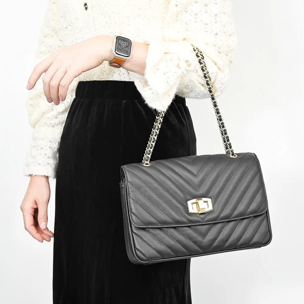 Benutzer definierte Logo Frauen Einkaufstasche Echtes Leder Damen Luxus Umhängetaschen Damen Damen Handtaschen