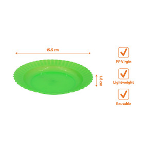 Assiette à dîner réutilisable en plastique PP écologique moderne, bord festonné, motif tournesol, matériau vierge durable de qualité alimentaire, sans BPA - Product Image 6
