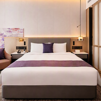 Sterne-Hotel-Möbel Zeitgenössische Hotelzimmer-Einrichtung Plattformbetten Gepolsterte Kopfteile mit Nachttischen