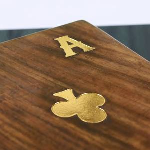 Boîte en bois personnalisée pour le rangement de cartes, boîte à cartes à jouer en bois double, boîte à cartes de poker en bois avec logo en estampage à chaud - Product Image 6