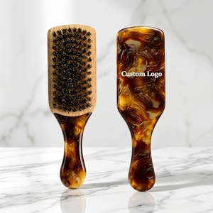Ume Factory Pig Bristle Acetate White Bristle Hair Scalp Massager <strong>Shampoo</strong> Brush Women Engraved Comb Fashion - Product Image 1