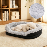 Coussin orthopédique pour chien en velours rose, canapé pour animaux de compagnie, taille moyenne et grande, housse amovible et lavable, nouvelle collection automne-hiver 2026