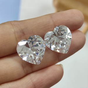 Circonia Cúbica, Gema Suelta Sintética, Color Blanco, Corte Corazón, Piedra CZ Suelta - Product Image 2