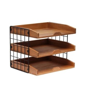 Plateau de rangement en bois massif pour courrier et lettres, idéal pour salon et table à manger - Vente chaude - Product Image 1