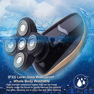 Afeitadora eléctrica impermeable para hombres calvos, afeitadoras eléctricas de cabeza inalámbrica 5D 5 en 1 de diseño moderno - Product Image 3