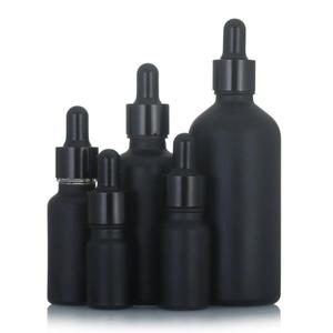Botella de Vidrio Esmerilado Negro Mate para Aceites Esenciales de 5ml, 10ml, 15ml, 20ml, 30ml, 50ml y 100ml con Pipeta de Vidrio - Product Image 1