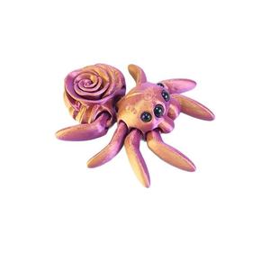 Araignée-rose articulée imprimée en 3D, en PLA et soie, jouet cadeau Kawaii, décoration de bureau, breloque de sac à main, accessoire - Product Image 5