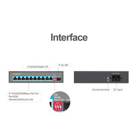 Chip PSE 120W 10/100/1000Mbps POE Switch 8+2+1 IEEE802.3Af 8*1000M Port PoE *2 Port Jaringan Gigabit *1 Sistem CCTV Optik SFP