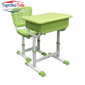 Meubles scolaires, sièges en plastique verts bon marché pour la salle de classe, table en plastique, ensemble bureau et chaise pour étudiants, bureau et chaise scolaires en plastique pour les enfants du primaire - Product Image 1