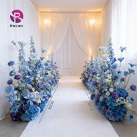 Fleurs artificielles bleues, chemin de fleurs pour l'entrée, allée, rangée de fleurs bleues, fleurs de mariage pour la décoration de mariage, fournitures de fête