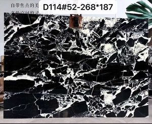 Dalle de marbre noir Napoléon poli, Breccia noir avec des veines blanches spectaculaires pour murs intérieurs de luxe, comptoirs et îlots - Product Image 4