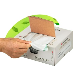 Paquete de 80 Bolsas de Basura de Polietileno de 0.7 Mil, 13 Galones, con Cordón, 100% Recicladas, para Cocina y Oficina - Product Image 1