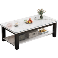 Table basse rectangulaire moderne en MDF blanc et noir pour le salon