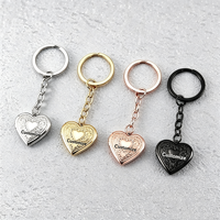 Porte-clés en acier inoxydable Ywyougang en forme de cœur, plaqué multicolore, pendentif personnalisable, breloque pour sac femme, cadeau