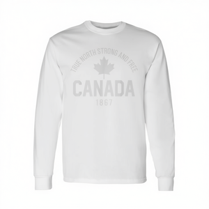 T-shirt à manches longues avec drapeau du Canada en feuille d'érable, personnalisable, t-shirt promotionnel canadien - Product Image 2