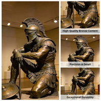 Sculpture de samouraï en bronze, grande, moderne, décorative, en métal, pour extérieur, personnalisée, célèbre