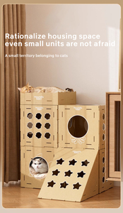 Kubus Nieuwe Slijtvaste Kat Krasbord Geïntegreerd Papier Shell Doos Kartonnen Doos Milieuvriendelijk Villa Kat Huis - Product Image 6