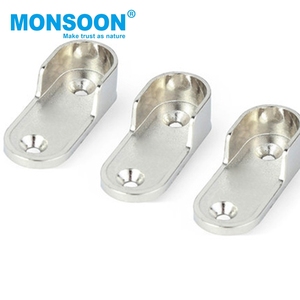 Support de tube de penderie en alliage de zinc, support de rail suspendu pour placard, bride de tube rond, support d'extrémité de tube de penderie - Product Image 2