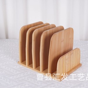 Wooden <b>Desktop</b> File Organizer <b>Shelf</b> Natural Wood Color Rectangle Multipurpose Office Use Standing Type F8060 - Product Image 4