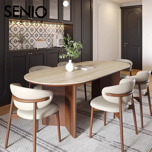 <span class=keywords><strong>Table</strong></span> à manger réglable en hauteur, style chinois, plateau en pierre, bois massif, rétro français, durable, pour la maison, le salon - Product Image 2