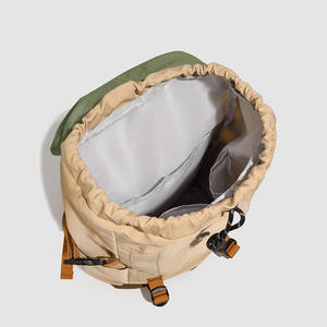 Drawstring Casual Female <b>Laptop</b> <b>Backpack</b> with Cover Color Contrast Lightweight Nylon Travel <b>Backpack</b> Korean Fashion Brand - Product Image 3