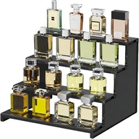 Présentoir à parfums personnalisé moderne à 4 niveaux en acrylique transparent, avec revêtement poudré lavable, étagères en plastique, organisateur de comptoir facile à utiliser