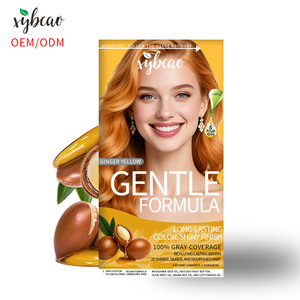 Crème colorante pour cheveux jaune gingembre, ton chaud, longue tenue, haute couvrance, brillance lisse, hydratante, douce, professionnelle, OEM ODM - Product Image 1